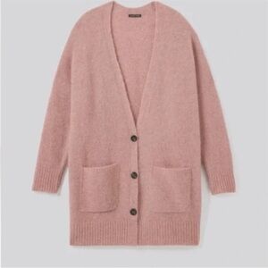 Eileen Fisher Powder V-Neck Mohair Cardigan